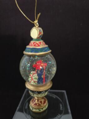 Vintage International Silver Company Christmas Snow Globe Ornament Stacked